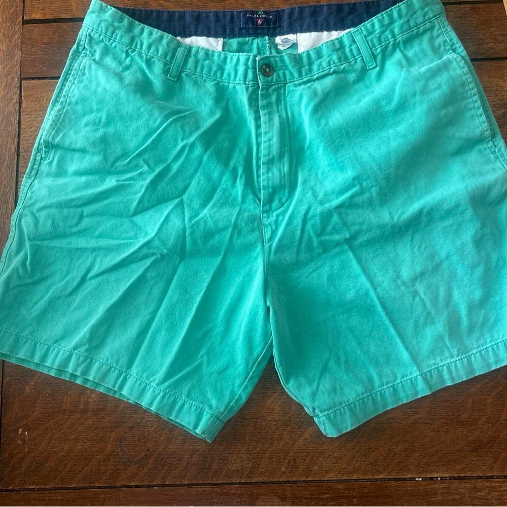 Teal Cotton Chino Shorts saddlebread size 38W